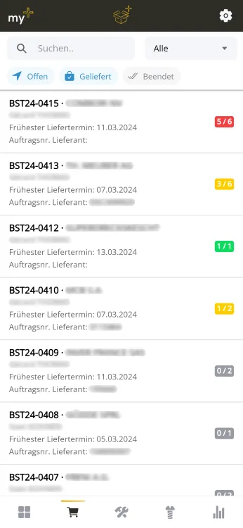Screenshot Logistics App
