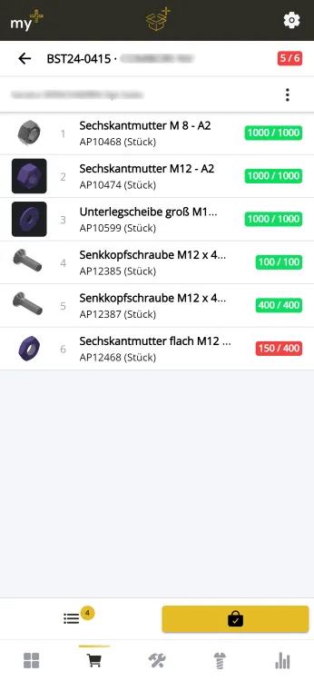 Screenshot Logistics App
