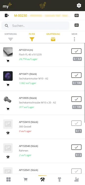 Screenshot Logistics App